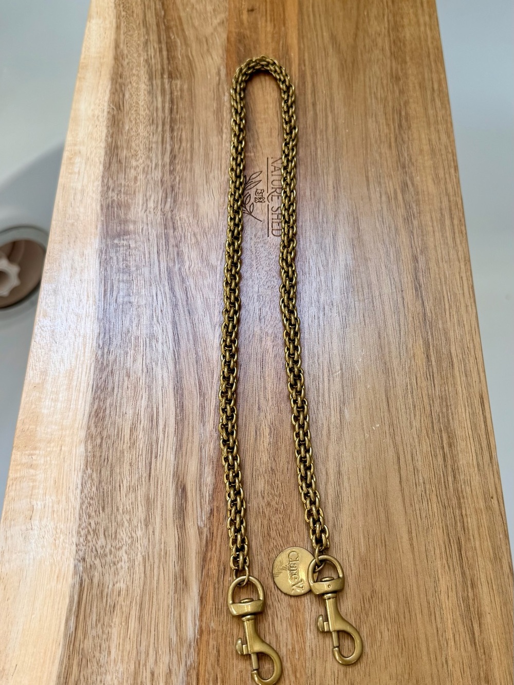 Clare V Chain Shoulder Strap - Thick Brass original $105